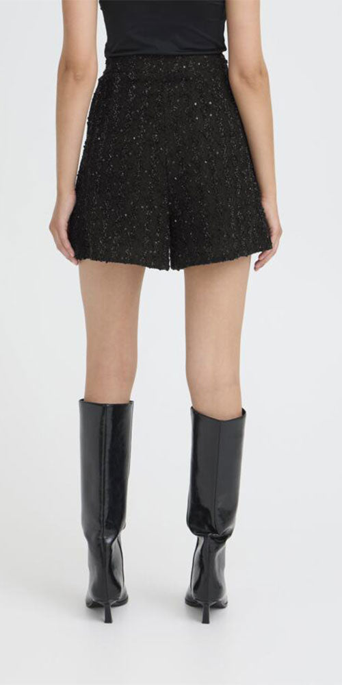 Ichi Sequin Tweed Shorts