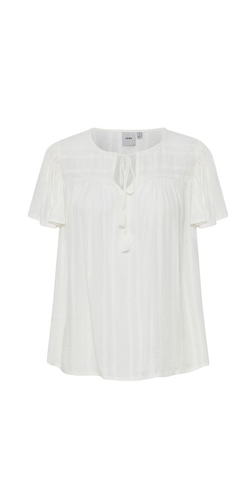 Ichi Short Sleeve Peasant Top