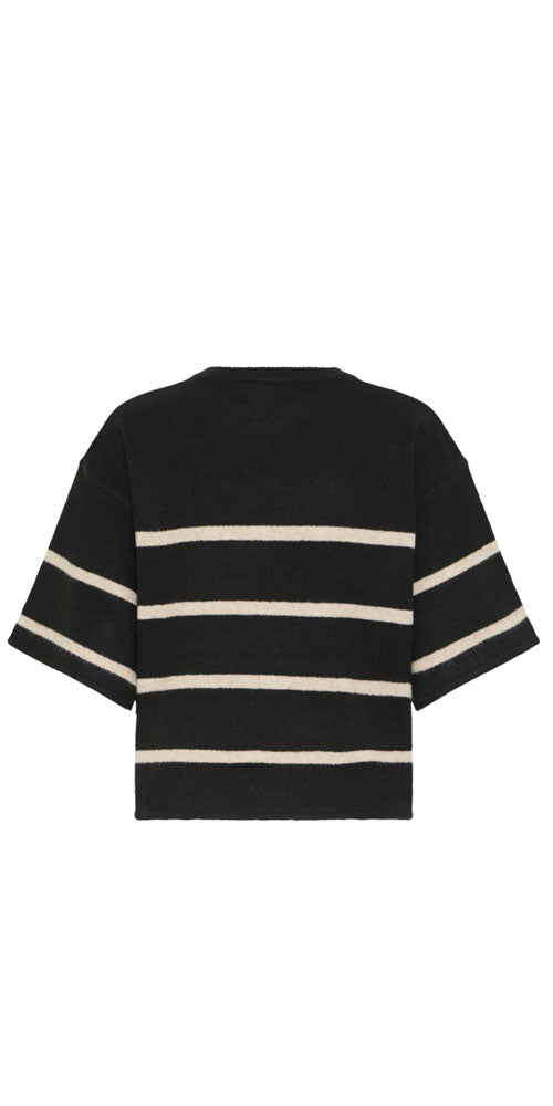 Ichi Short Sleeve Sweater, stripes