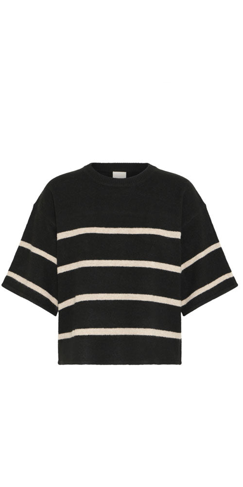 Ichi Short Sleeve Sweater, stripes