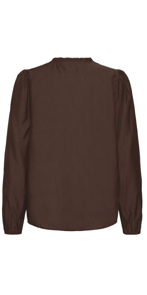 Ichi Silky Blouse, dark chocolate