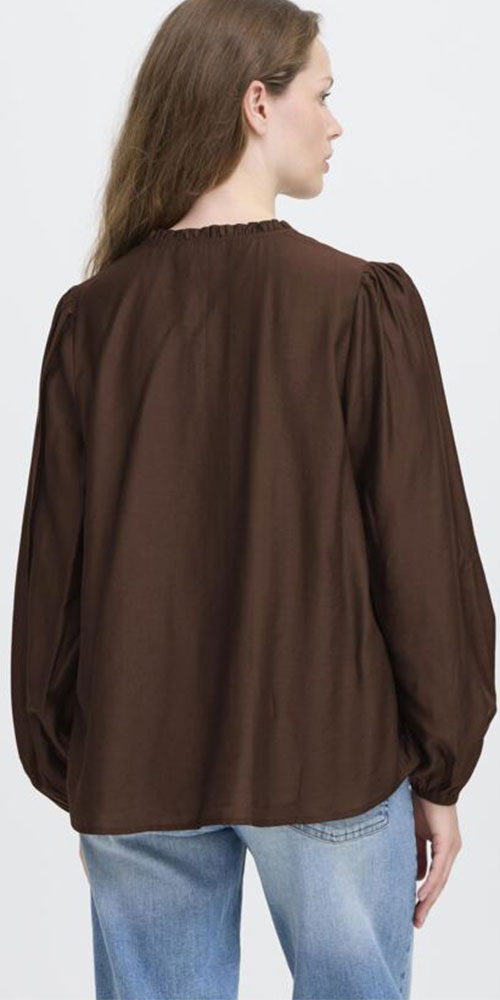 Ichi Silky Blouse, dark chocolate