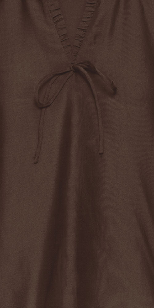 Ichi Silky Blouse, dark chocolate