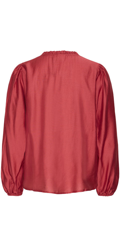 Ichi Silky Blouse, autumn red