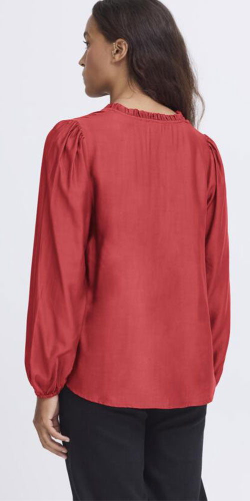 Ichi Silky Blouse, autumn red