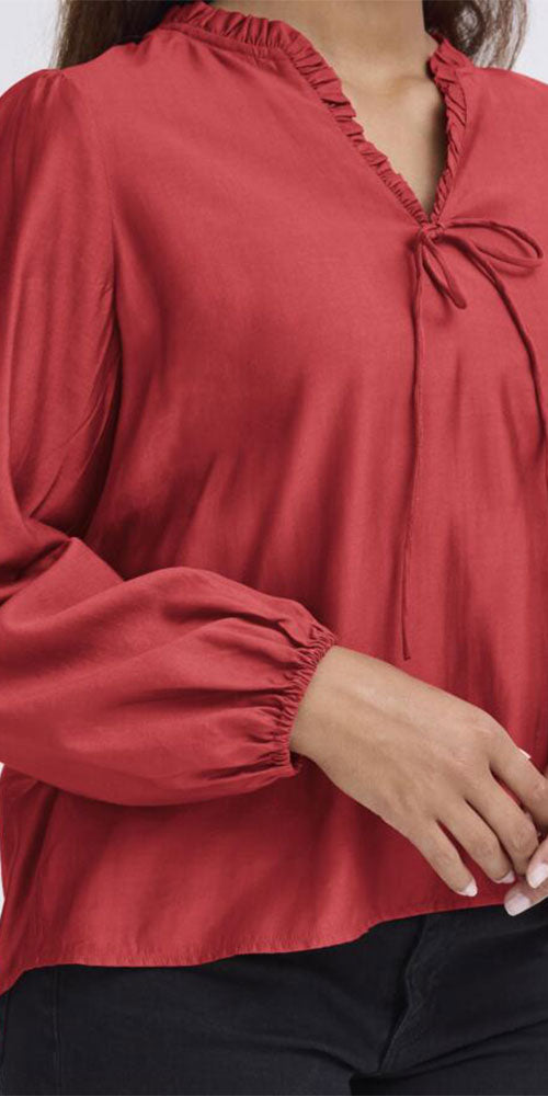 Ichi Silky Blouse, autumn red