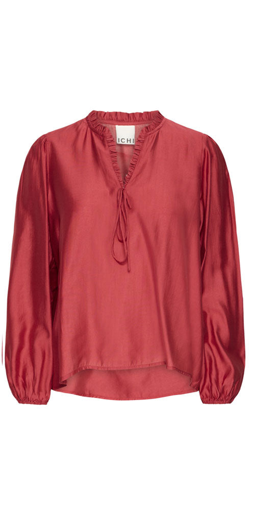 Ichi Silky Blouse, autumn red