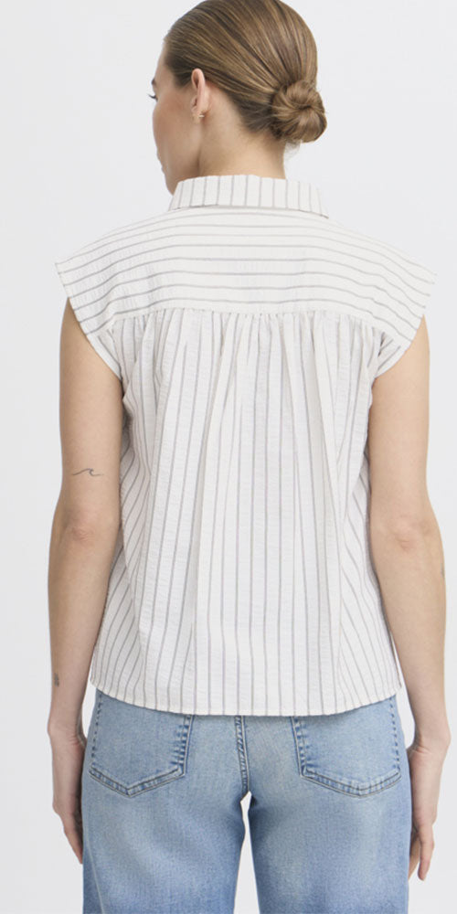 Ichi Sleeveless Button-Up Shirt