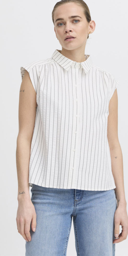 Ichi Sleeveless Button-Up Shirt