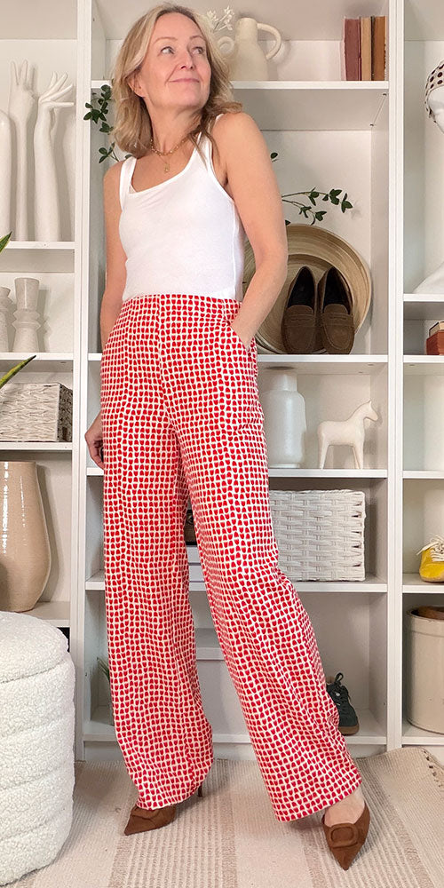 Ichi Ponte Knit Trousers, stacked tulip