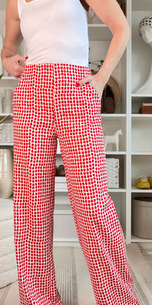 Ichi Ponte Knit Trousers, stacked tulip