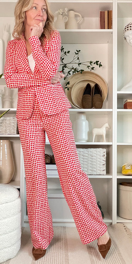 Ichi Ponte Knit Trousers, stacked tulip