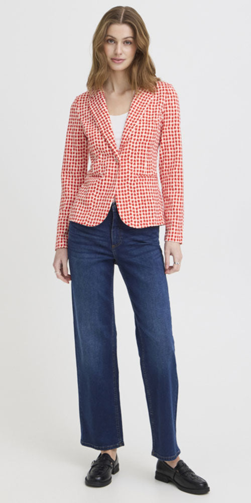 Ichi Ponte Knit Blazer, stacked tulip