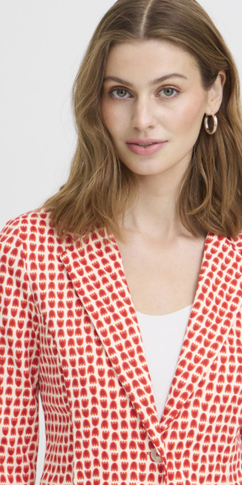Ichi Ponte Knit Blazer, stacked tulip