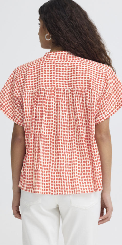 Ichi Cotton Dolman Sleeve Blouse, stacked tulip