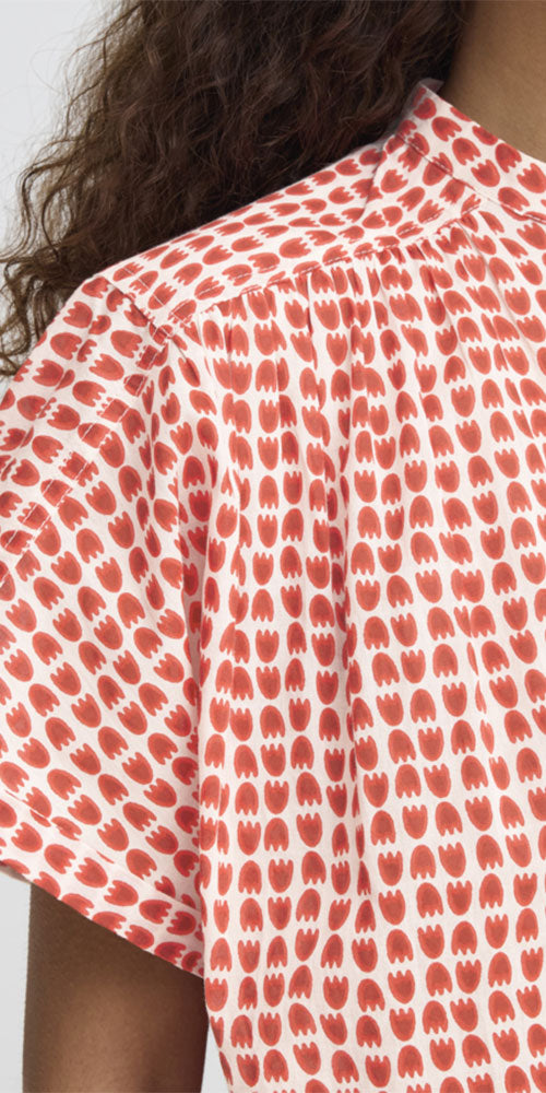 Ichi Cotton Dolman Sleeve Blouse, stacked tulip