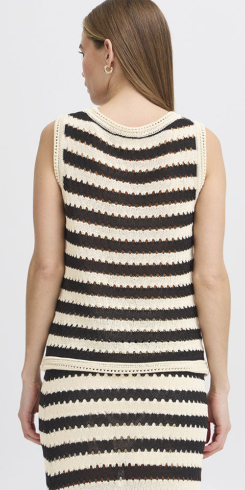 Ichi Striped Knit Tank