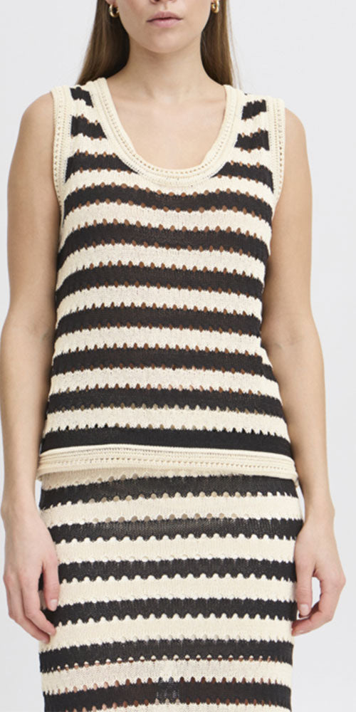Ichi Striped Knit Tank