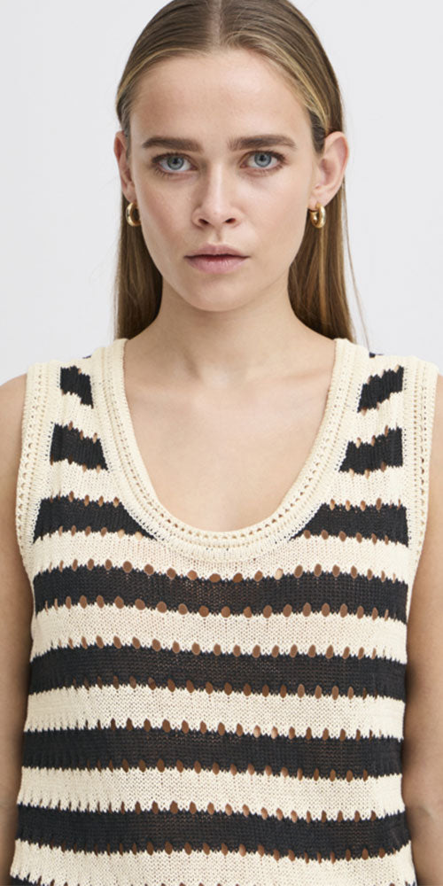 Ichi Striped Knit Tank