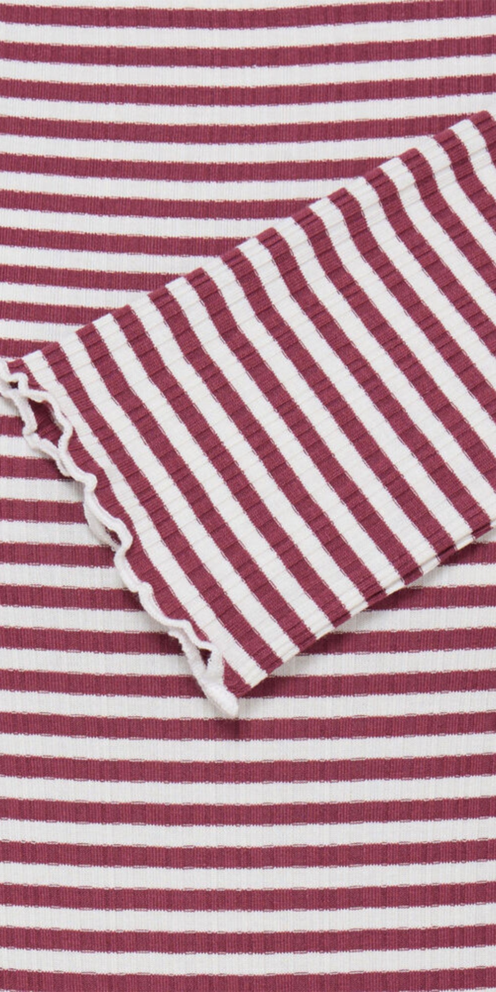 Ichi Striped Lettuce Edge Top, magenta/cloud