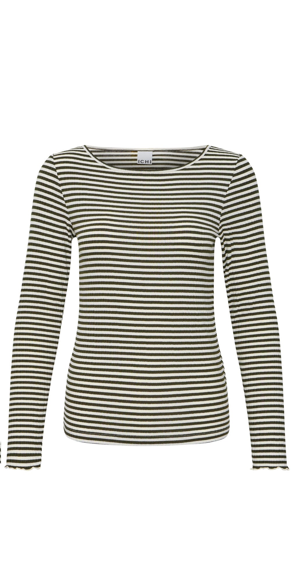 Ichi Striped Lettuce Edge Top, green/birch