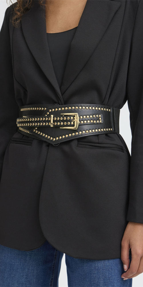 Ichi Wide Studded Belt
