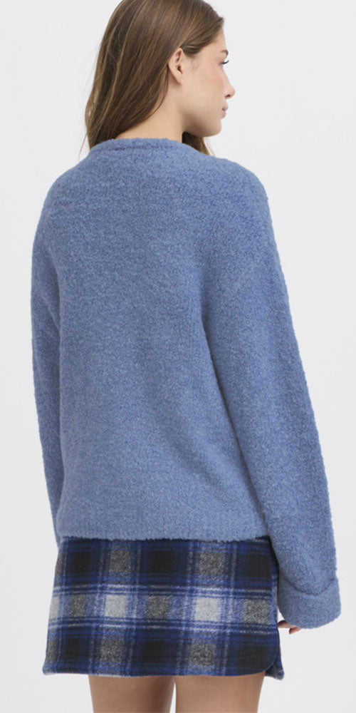 Ichi Teddy Fleece Sweater, blue