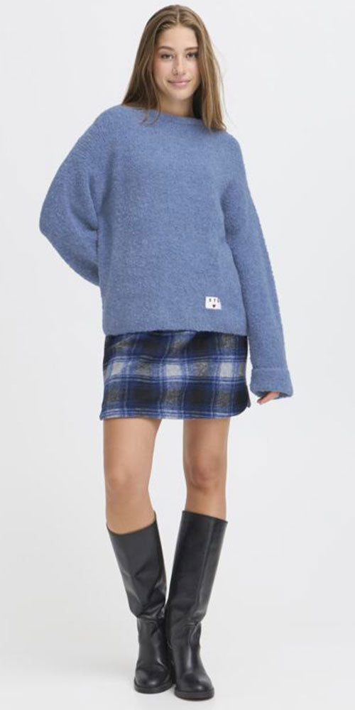 Ichi Teddy Fleece Sweater, blue