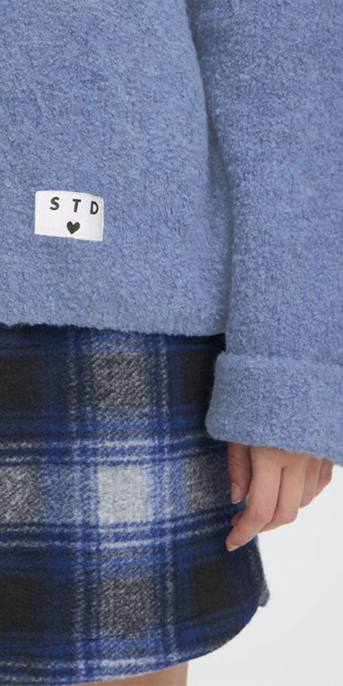 Ichi Teddy Fleece Sweater, blue