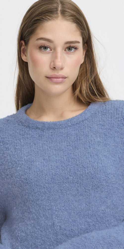 Ichi Teddy Fleece Sweater, blue