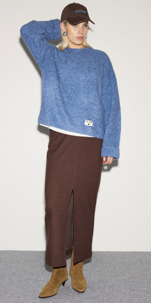 Ichi Teddy Fleece Sweater, blue