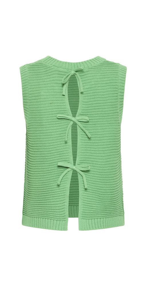 Ichi Tie Back Sweater Vest, green