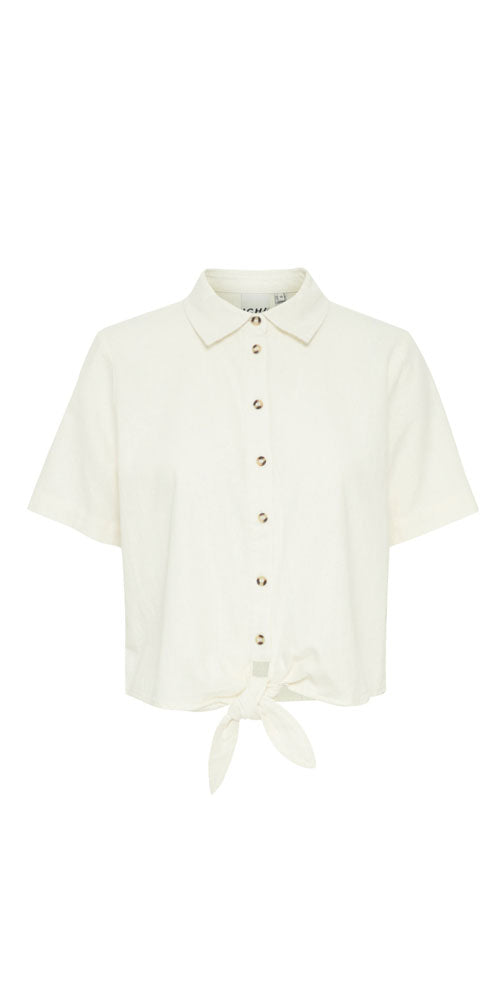 Ichi Tie Front Shirt, white