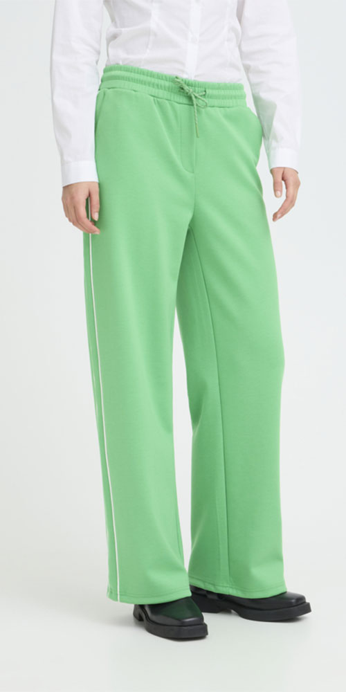 Ichi Sporty Track Pants, kelly green