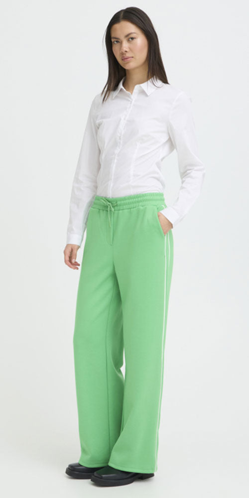 Ichi Sporty Track Pants, kelly green