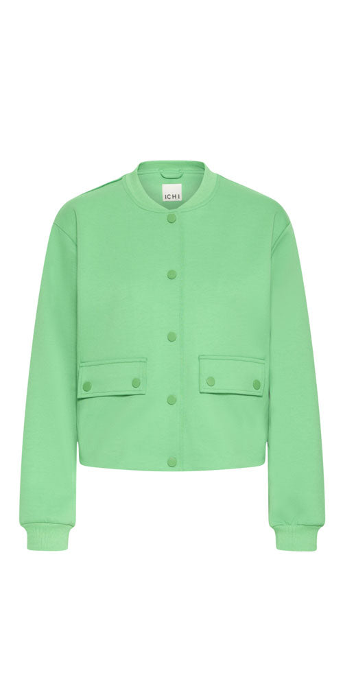 Ichi Sporty Track Jacket, kelly green