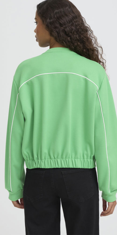 Ichi Sporty Track Jacket, kelly green