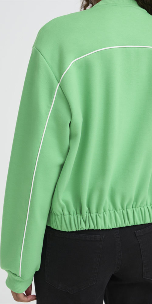 Ichi Sporty Track Jacket, kelly green