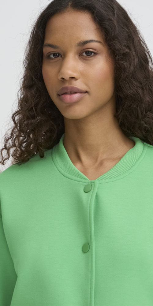 Ichi Sporty Track Jacket, kelly green