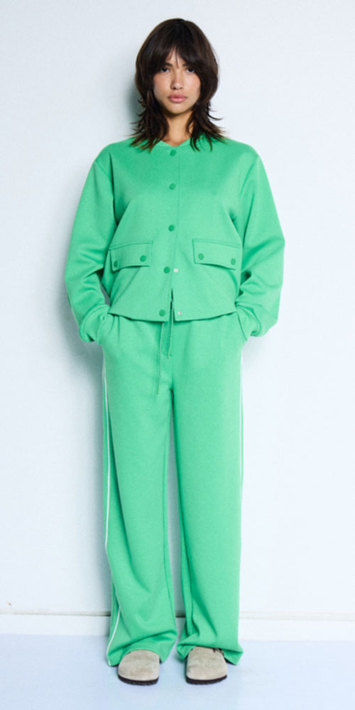 Ichi Sporty Track Pants, kelly green
