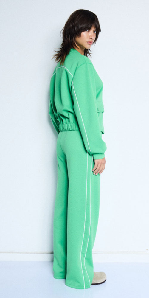 Ichi Sporty Track Jacket, kelly green