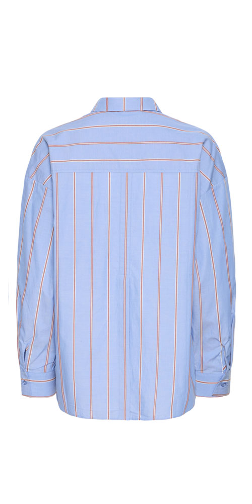 Ichi Vented Button Up Shirt, blue/brown