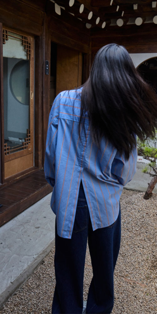Ichi Vented Button Up Shirt, blue/brown