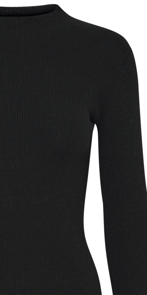 Ichi Viva Long Sleeve Sweater, black