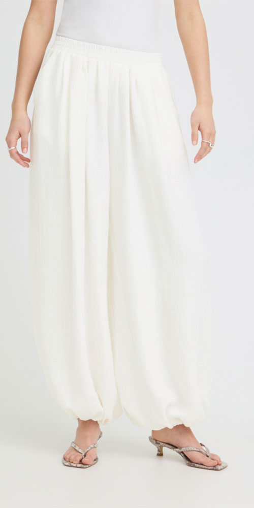 Ichi Voluminous Balloon Pants, white