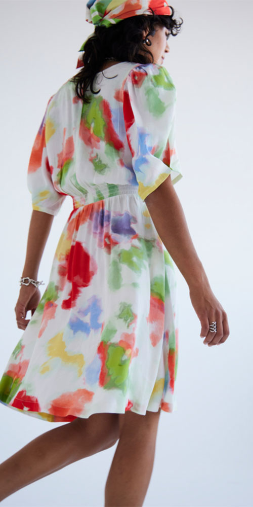 Ichi Watercolour Dress