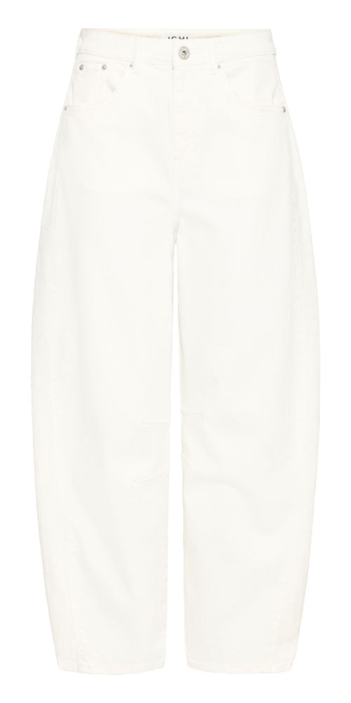 Ichi Darted Barrel Jeans, white