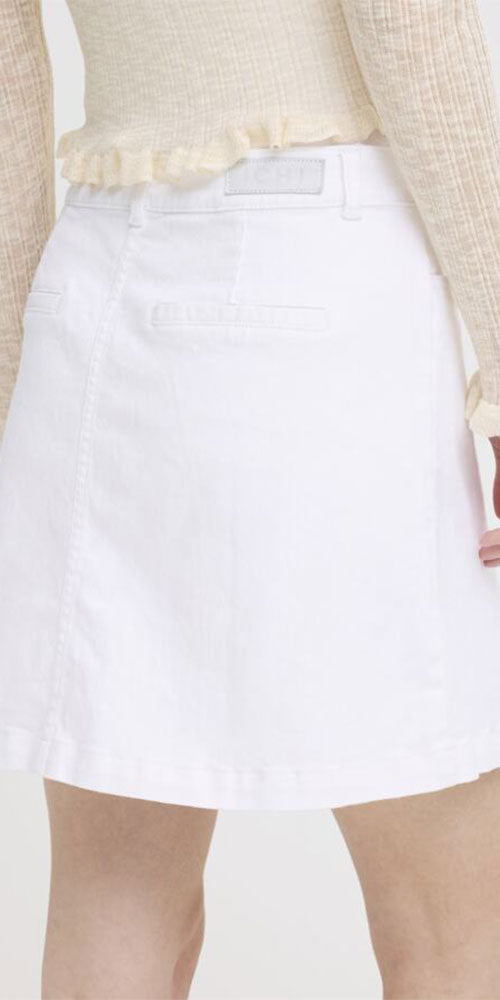 Ichi White Denim Skirt