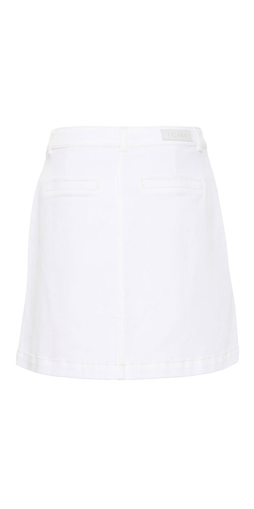 Ichi White Denim Skirt