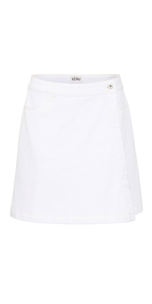 Ichi White Denim Skirt